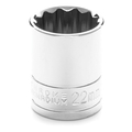 Performance Tool Chrome Socket, 1/2" Drive, 22mm, 12 Point, Shallow W32822